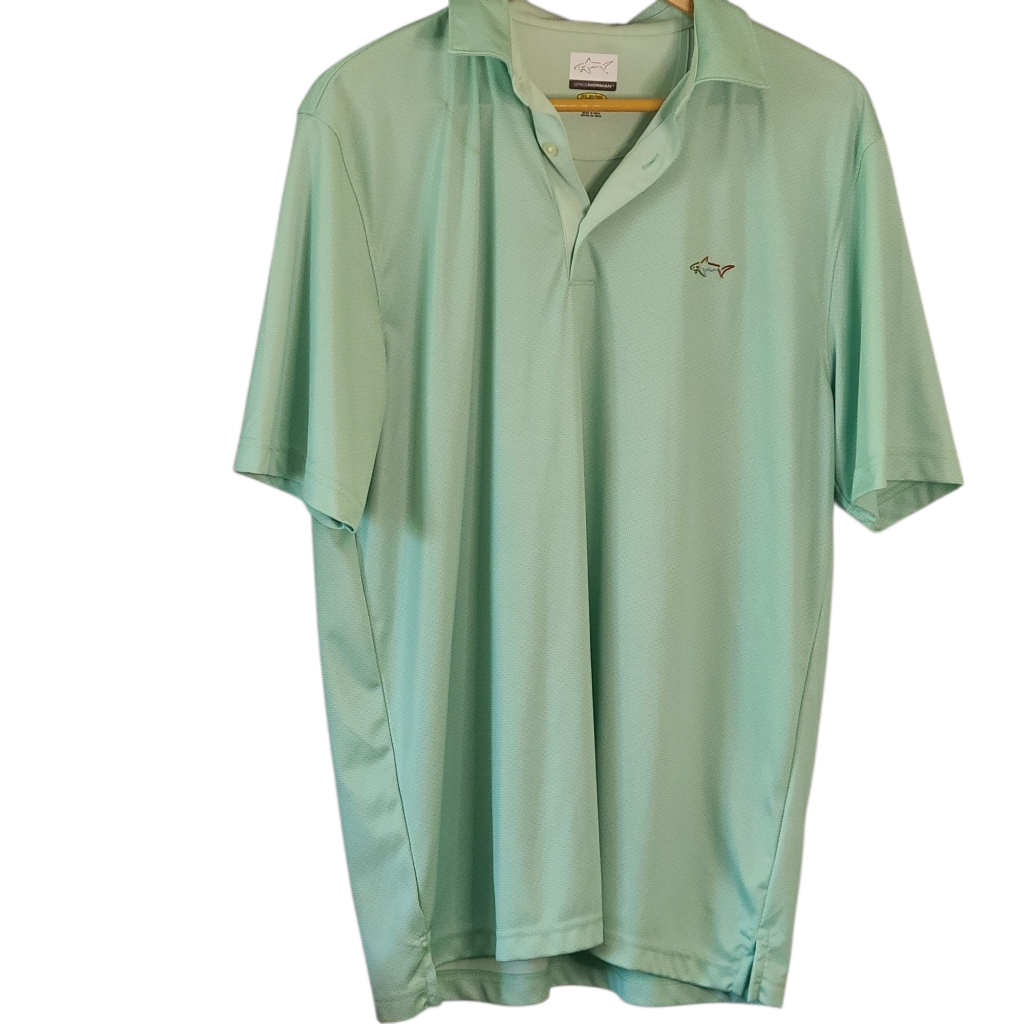 Greg Morgan Mint Green Golf Polo Shirt Large Athletic